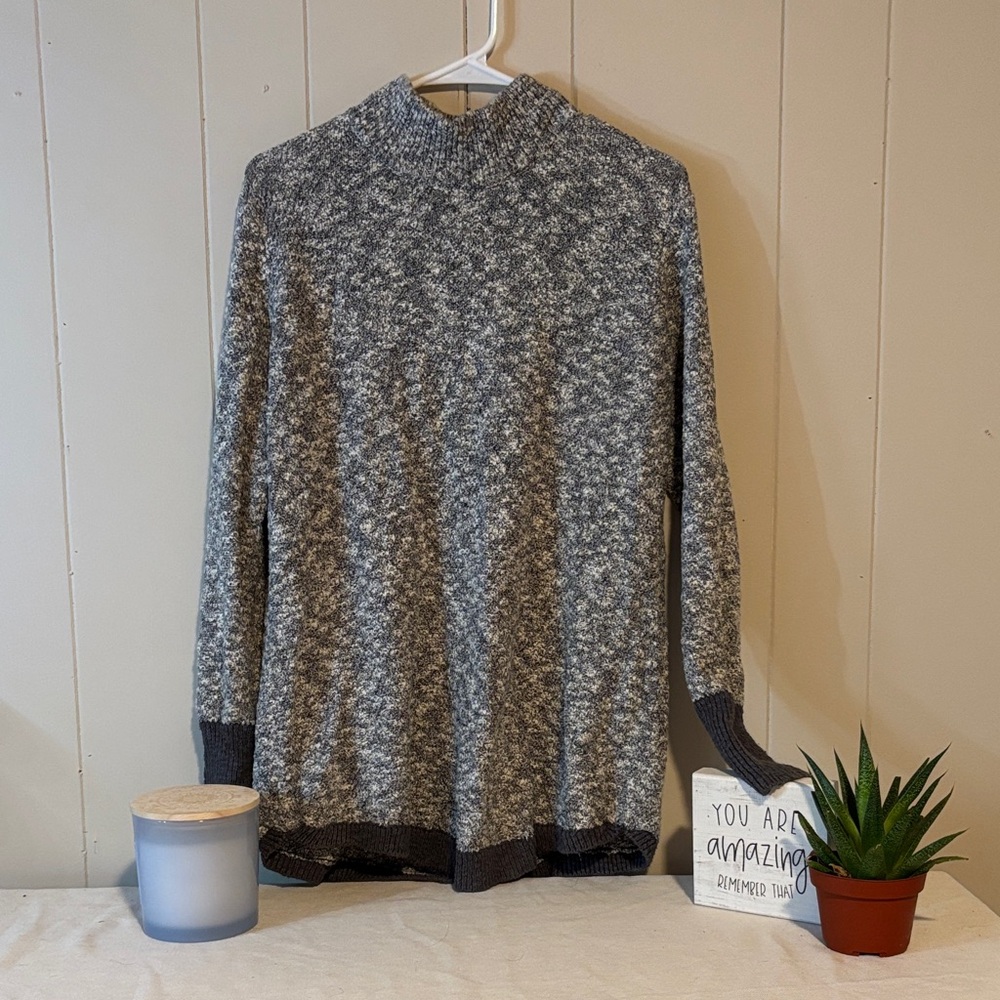 L.L. Bean Gray Marled Turtleneck Sweater